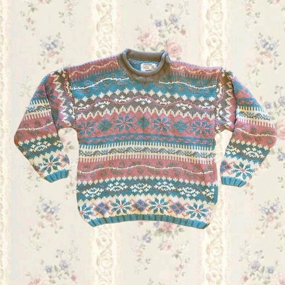 Vintage Multicolor Fair Isle Crewneck Sweater